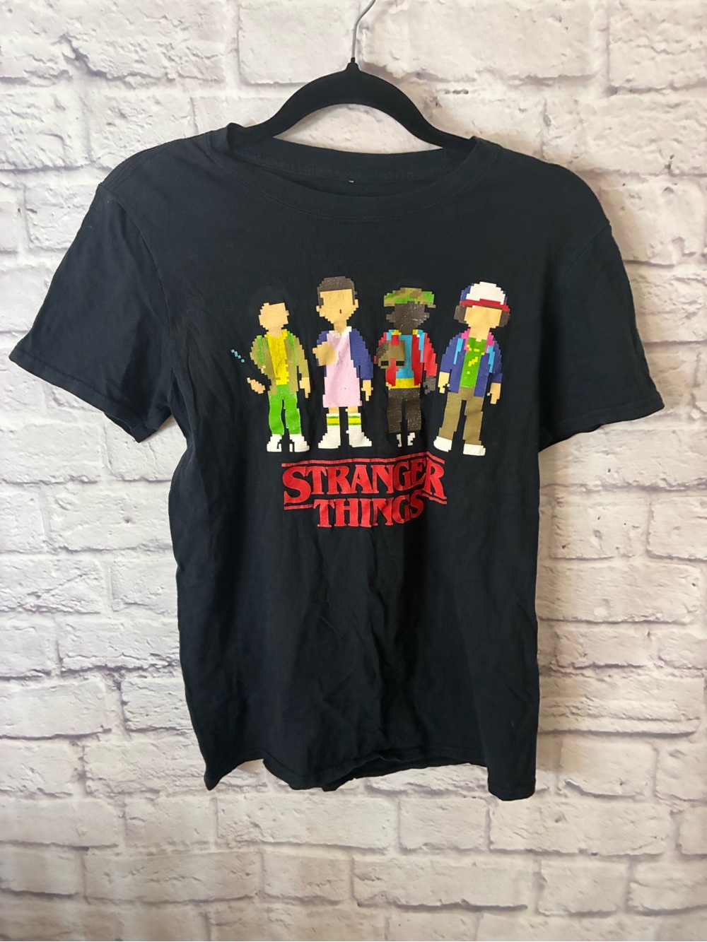 Stranger Things Boys Kids Black Graphic Tee Small